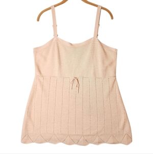 i.e. 100% Silk Cream Knitted Tank Top